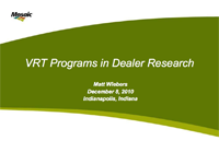 Use Of VRT Programs In Dealer Research