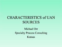 Characteristics of UAN Sources