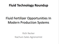 Fluid Fertilizer Opportunities In Modern Production Systems