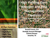 High Yielding Corn: Nitrogen and Best Management Practices