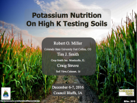 Potassium Nutrition On High K Testing Soils