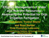 Efficient Management of Water and Nutrient Resources:Assessing the Potential for Drip Irrigation Fertigation