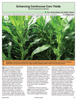 Enhancing Continuous Corn Yields