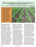 Efficient Management of Water, Nutrient Resources