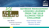 SOYBEAN MANAGEMENT LESSONS LEARNED