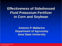 Effectiveness of Sidedressed Fluid Potassium Fertilizer in Corn and Soybean – Mallarino